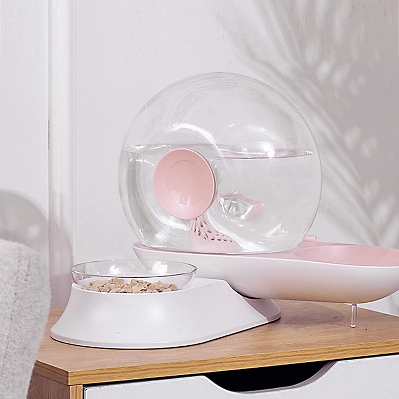 PetnessGo 2 in 1 Plastic Cat Food Water Bowl Cat Bowl Pet Snail Water Cat Dispenser