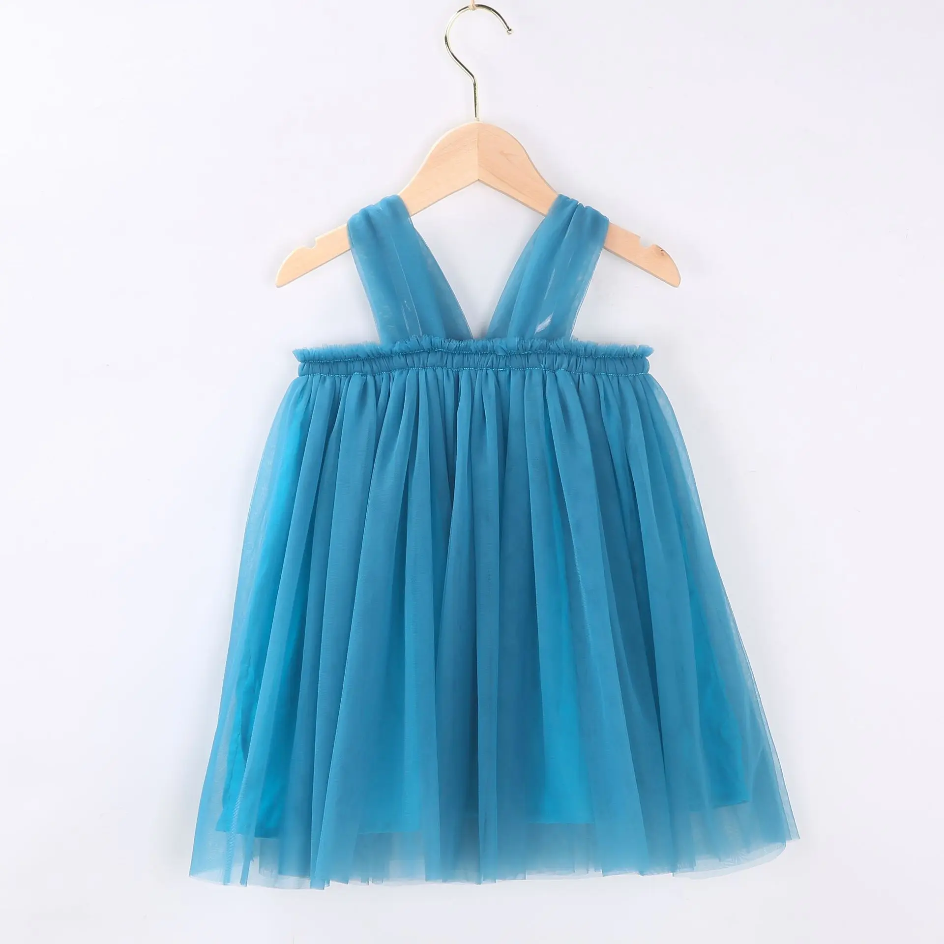Summer Wholesale Children Birthday Party Frock 1 years Baby Girl Kids Thick Net Mesh Sleeveless Tutu Pompous Skirt Dresses