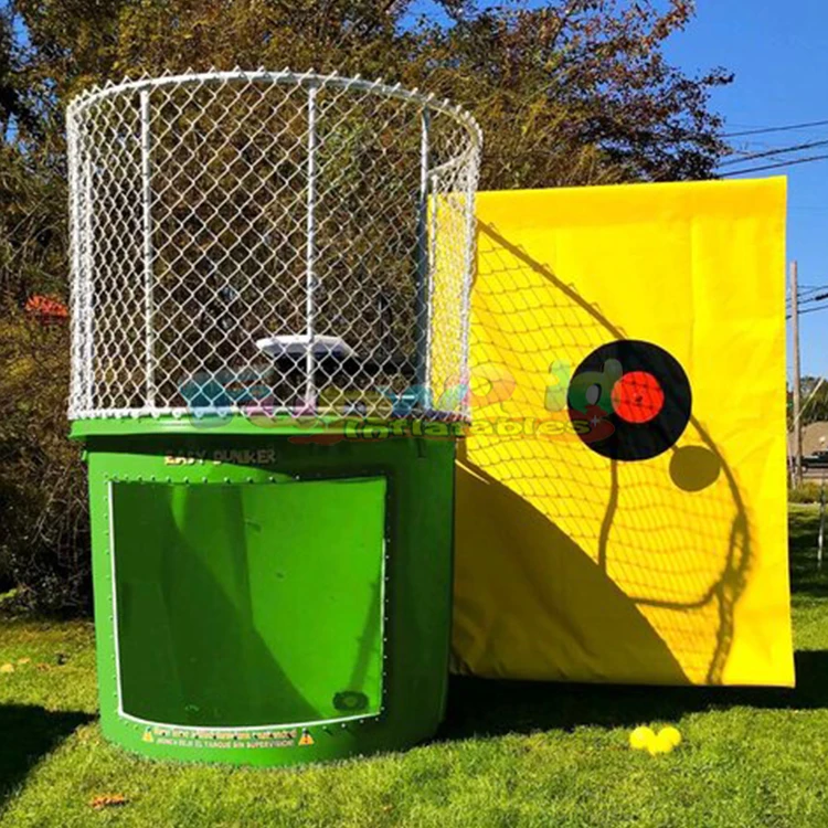 Popular backyard dunking machine inflatable dunk tank interactive kids adults jeux gonflables