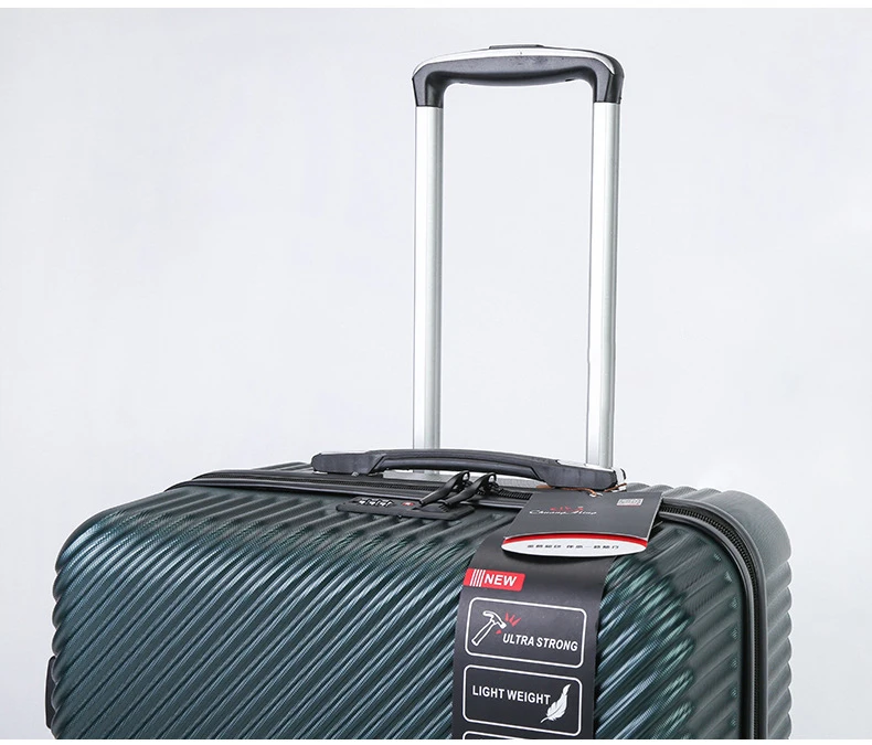 Travel Suitcase Striped Solid Color Suitcase Wearable Customs Safe Lock-on Luggage Leisure Travel Trolley Business PC Unisex