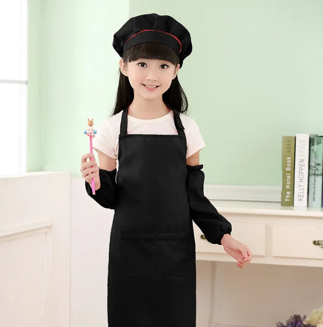 Custom Logo Kids Children Sublimation Adjustable Blank Cotton Canvas Apron
