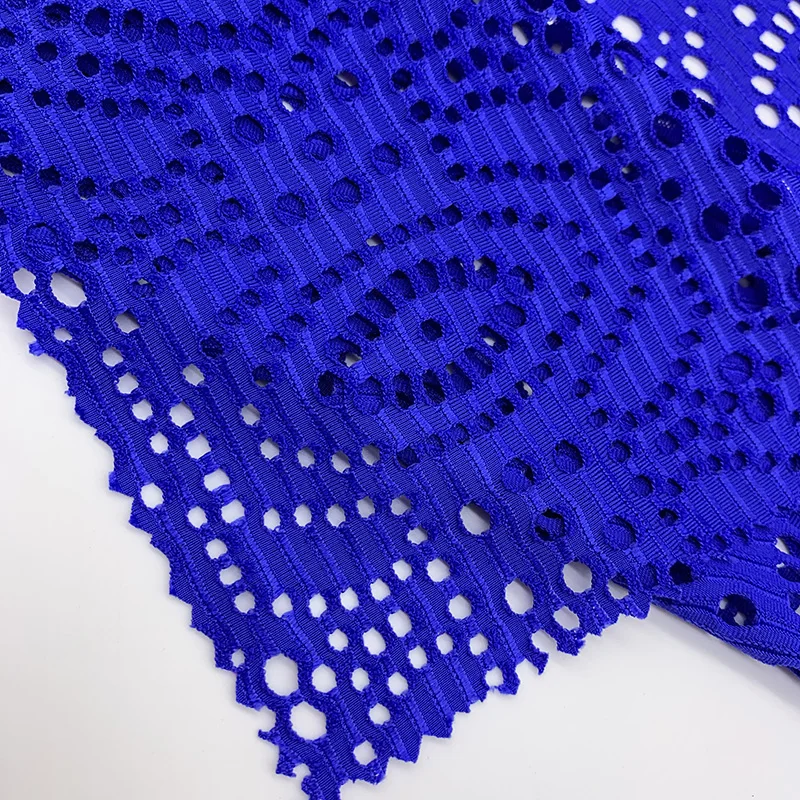 Good stretch 87%Nylon 13%Spande hollowed-out jacquard mesh fabric for swimwear
