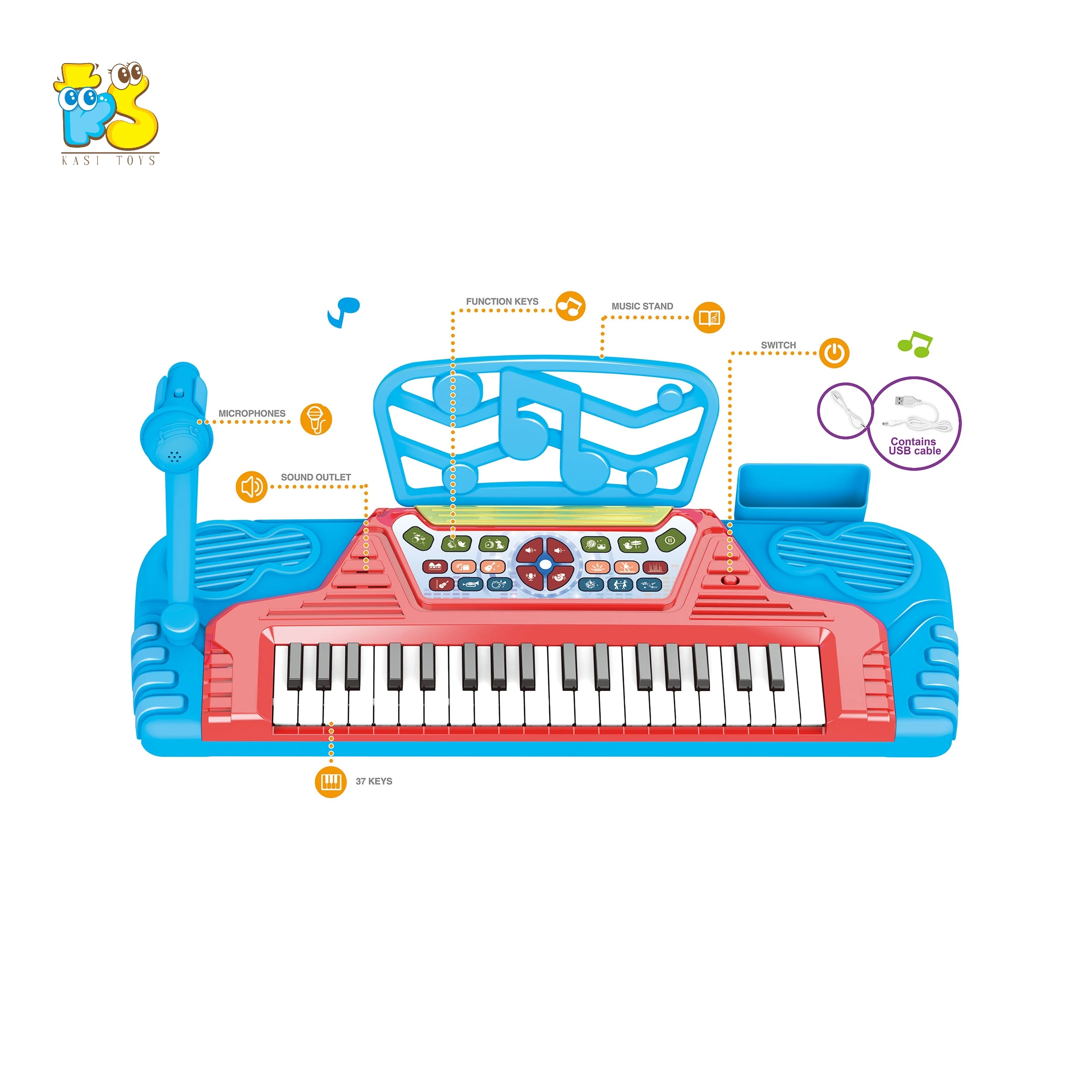 KS 37-key Electronic Instrument Piano Toy Multi-function Electronic Keyboard Organ Toy For Kids