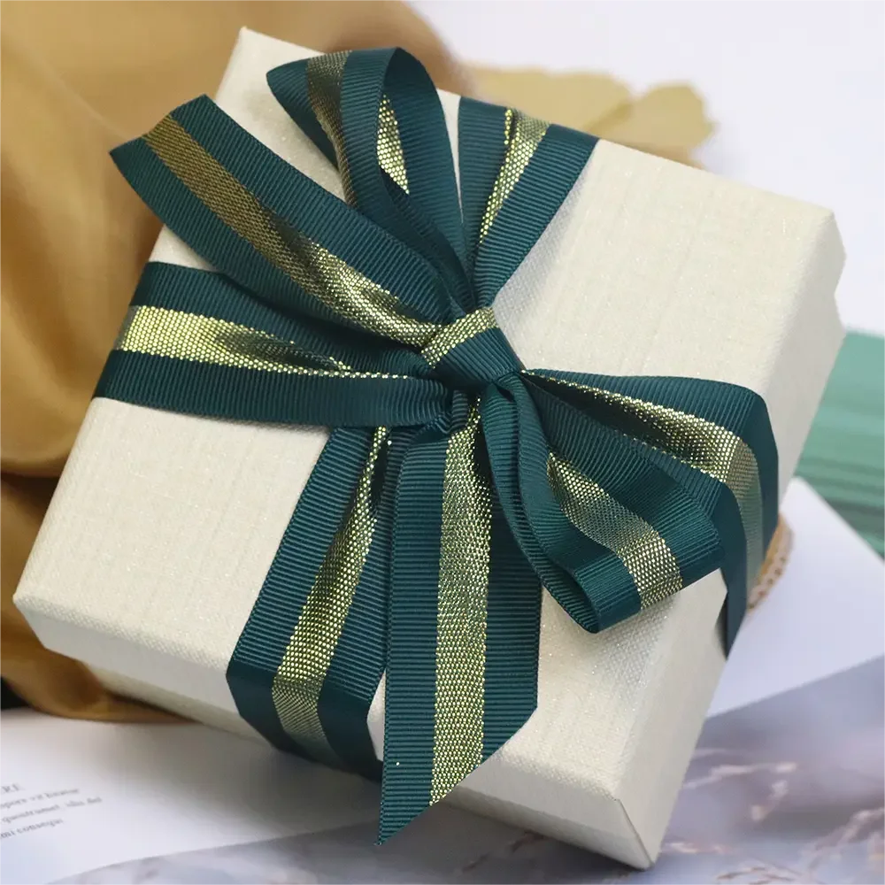 Glitter Grosgrain plain ribbon 25mm wrapping for gift bows custom good factory supplier online