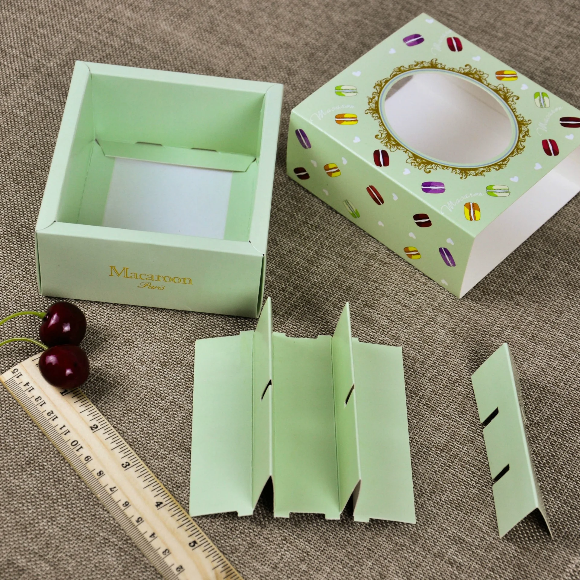 4 color printing custom very pretty cookie box and macaron box gift cake box