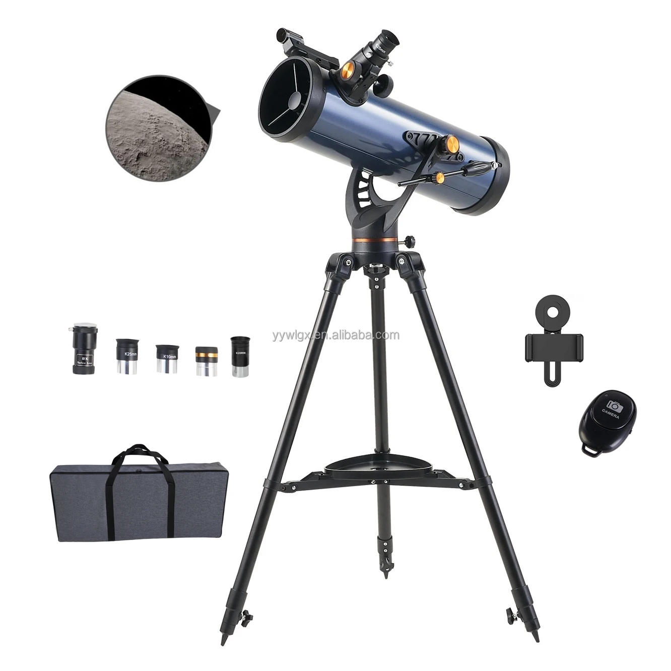 114 Telescope astronomical - Reflector astronomical Telescope 114-1000 for Beginners  Adjustable-Height Tripod-red dot scope