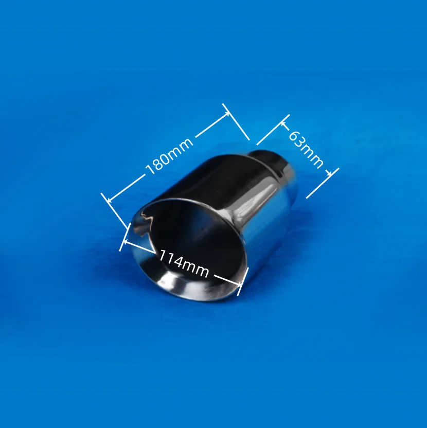 4.5 inches China factory car modified blue chrome exhaust silencer tail throat stainless steel exhaust pipe