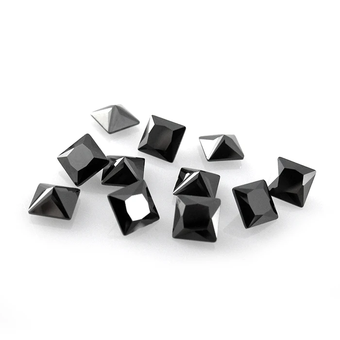 Wholesale Factory Directly Square Cut Black Cubic Zirconia Loose Gemstone CZ Stones