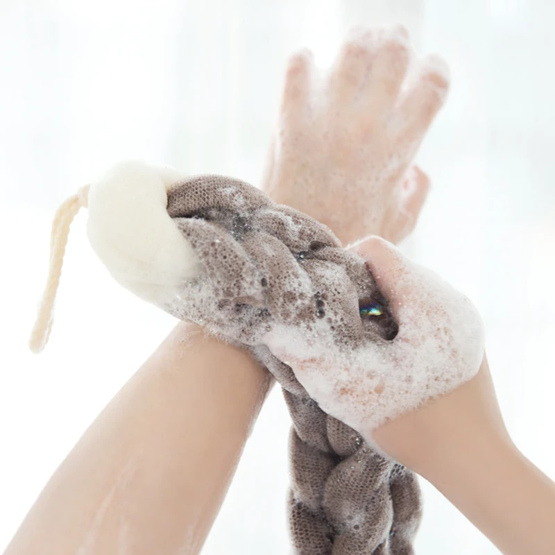 Lovely color bath belt sponge rub bath shower strip sponge
