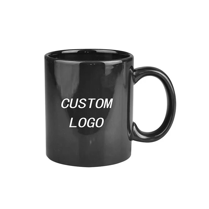 customizable black tea cups custom printed logo gift porcelaine sublimation 11oz plain matte black ceramic coffee mug