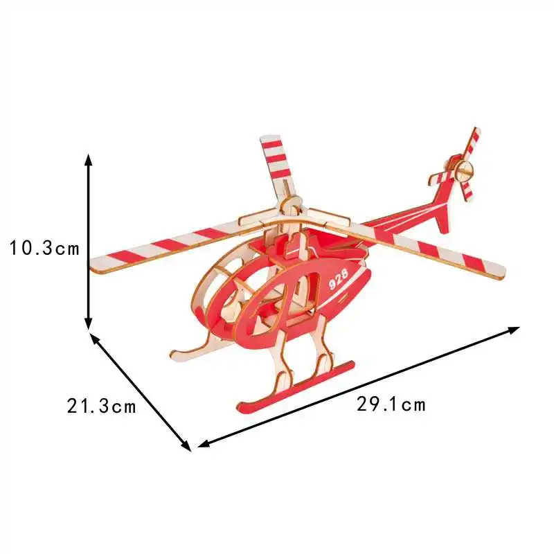 Factory  hot selling OEM ODM 3D Wooden assembly weapon  Apache helicopter model toys wooden assembly airplane toy