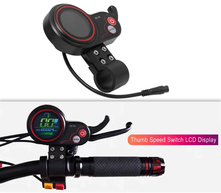 Электрический скутер контроллер дисплей большого пальца дроссельной заслонки QS-S4 ЖК-дисплей комплект для Zero 8 9 10 8X 10X E-Scooter 6-контактный Запчасти