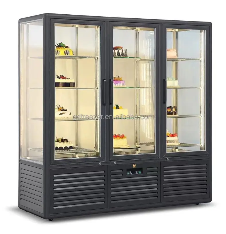 2024 New design Upright Rotating Bakery upright showcase Chiller / Cake Dessert Rotatory display refrigerator