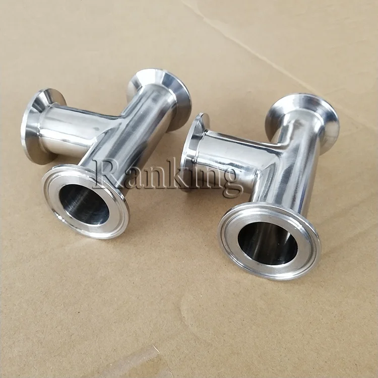 exported to Thailand SMS 2' 51mm OD 304 316L Stainless Steel Sanitary Equal Tee with Clamp connection