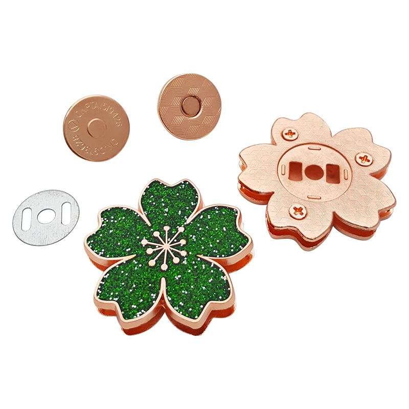 Wholesale Magnet Button Cherry Blossoms Magnetic Snap Buttons Leather Sewing Colorful Magnetic Buckle