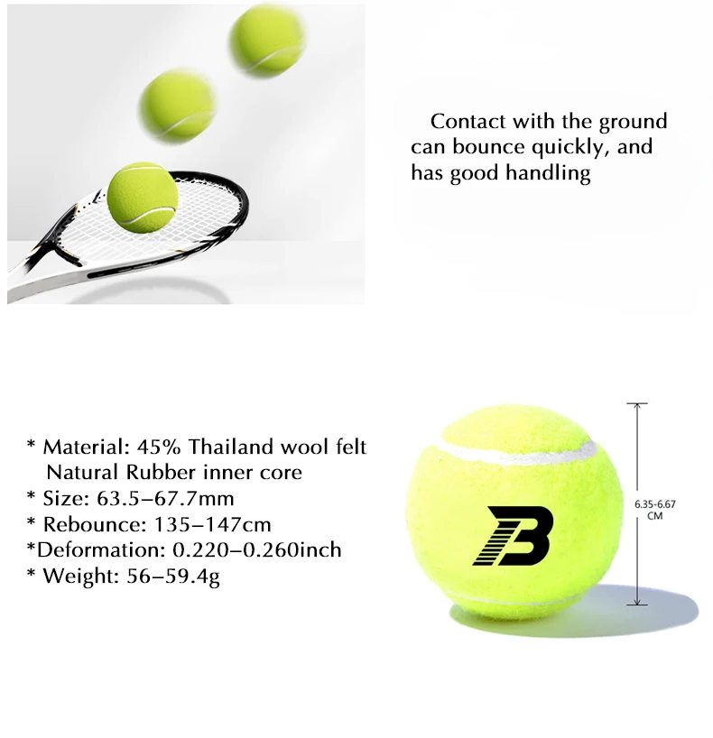 Factory Price High Quality Tube Padel Balls Natural Rubber Tennis Ball Custom Logo Soft Tennis Ball