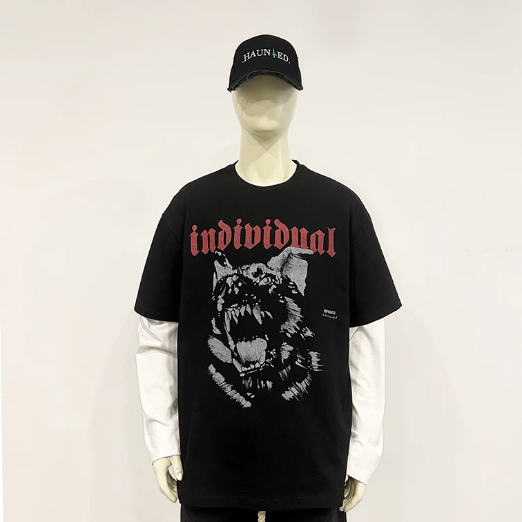 custom black vintage oversized heavyweight long sleeve t-shirt for men long sleeve t shirt double layered long sleeve t shirt