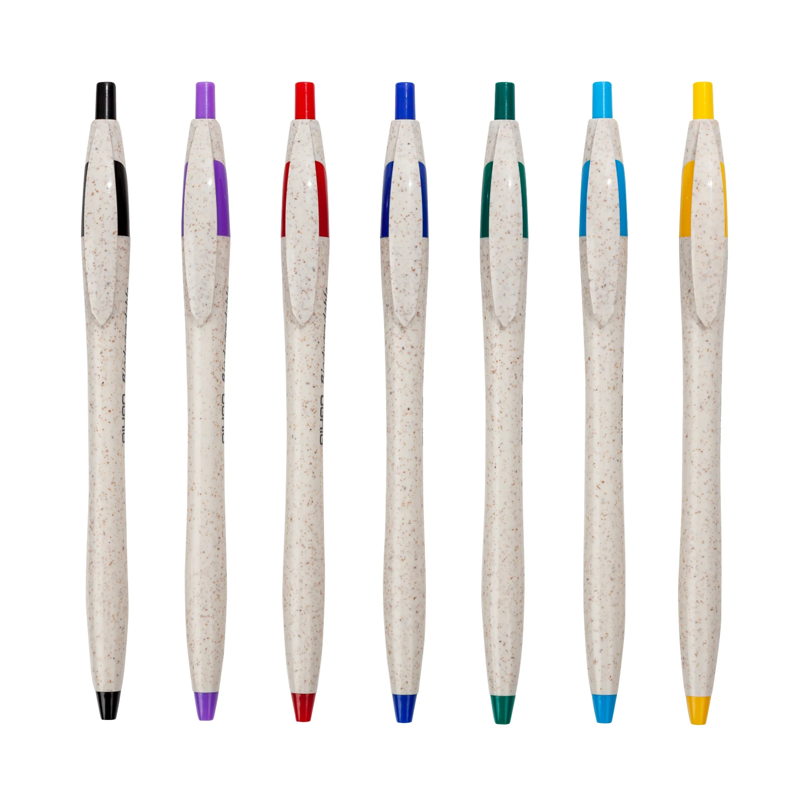 Novelty Plastic Promotional Wheat Straw Assorted Color Custom Ballpoint pens
