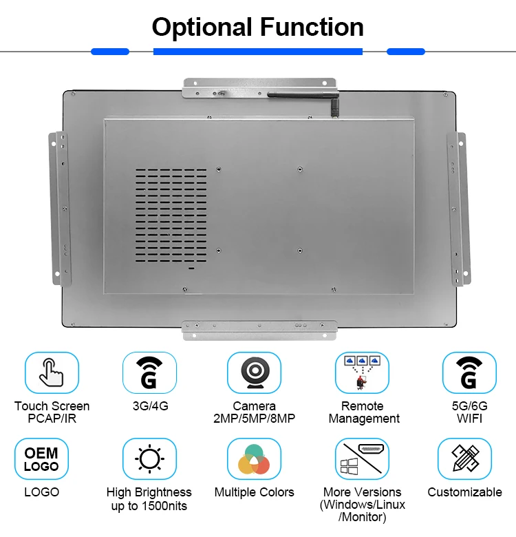 outdoor 15 inch 1000 nits high brightness vending machine lcd advertising screen display open frame digital signage