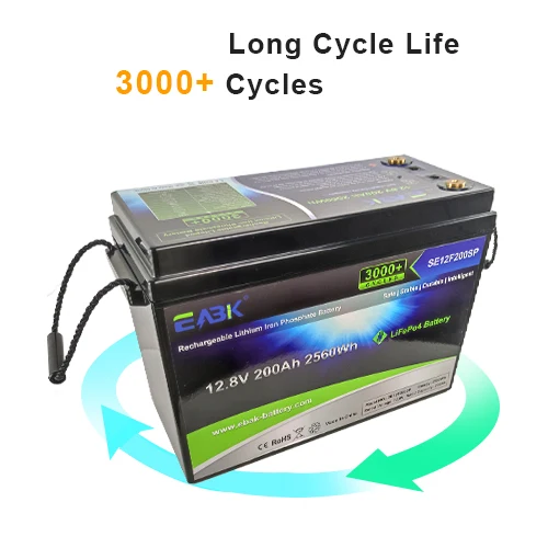 Warranty 3 Years Cycle Life 3000 Times Lifepo4 12v 200ah Battery For Home Appliances