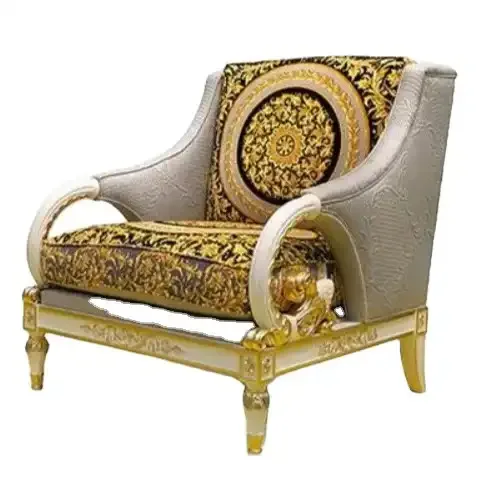 Traditional Neoclassical Style Solid Wood Fabric Sofa Simple European Design for Living Room Dining Bedroom Home Furniture