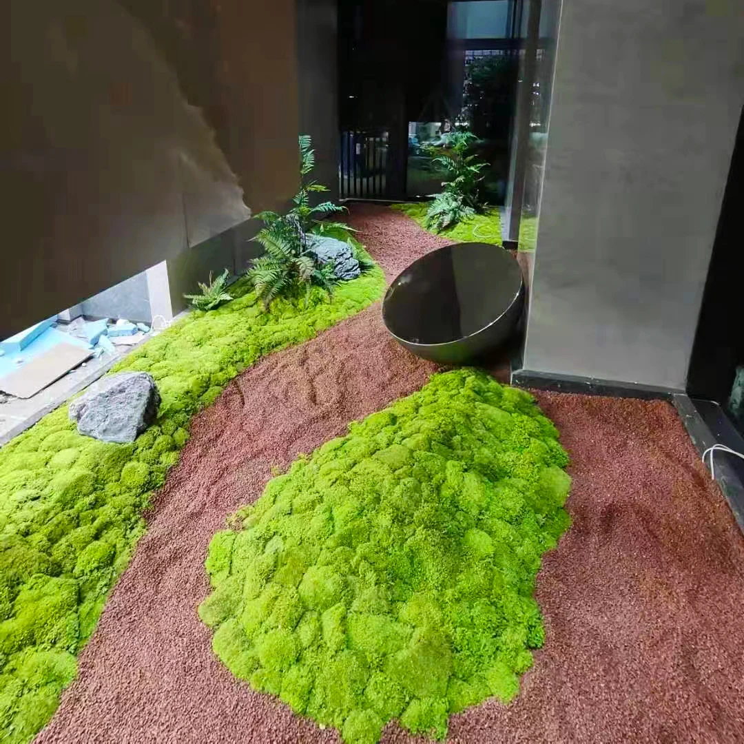 Landscaping Bonsai preserved moss wall potted plant decoration preserved moss sheets wholesale preserved Moss