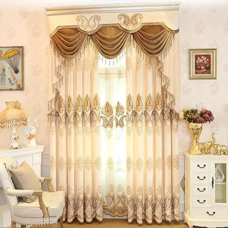 Hot Sale Beige Rideaux Salon Blackout Drapes For Wedding Decoration Curtains For The Living Room