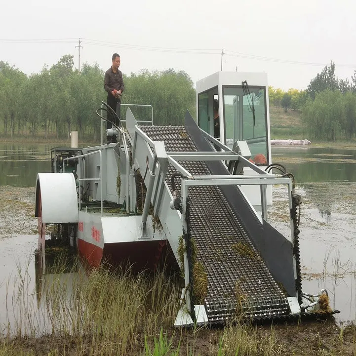 Underwater Boat Harvesting Machine Aquatic Weed Harvester Ship/ Weed Cutting Ship Trash Skimmer factory