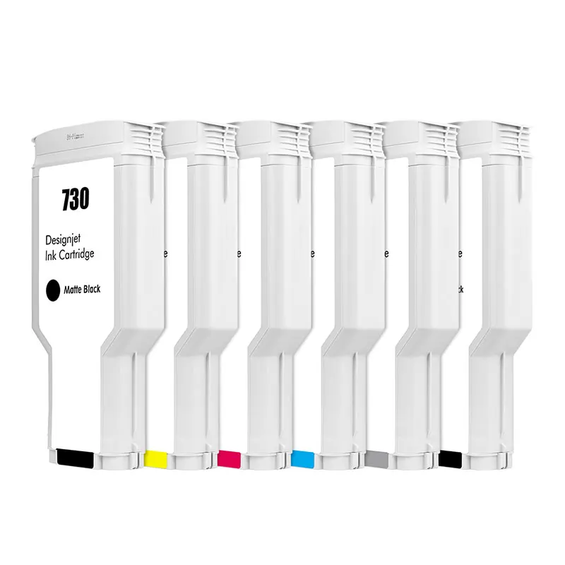Supercolor 300ML 6 colors 730 Compatible Ink Cartridge with Chip and Ink for HP DesignJet T1600 T2600 T1700 Printers