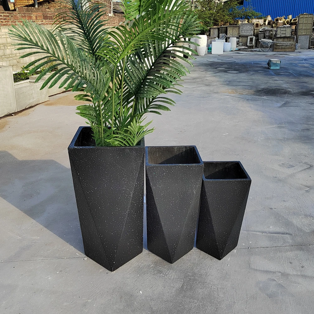 Factory customized Irregular shape magnesium mud flower pot in outdoor & indoor