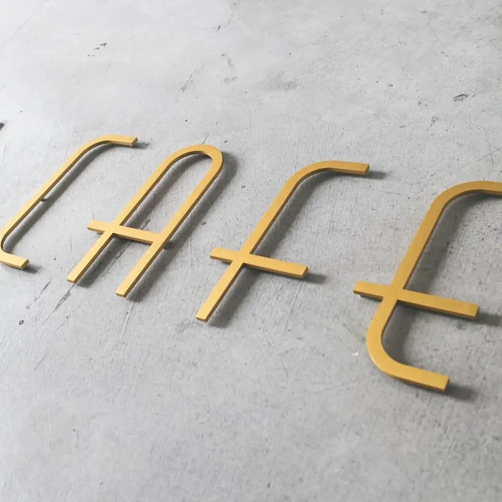 Custom Indoor Outdoor Mirror Polished Gold Color Stainless Steel Letter 3D Metal Alphabet Letters For Store