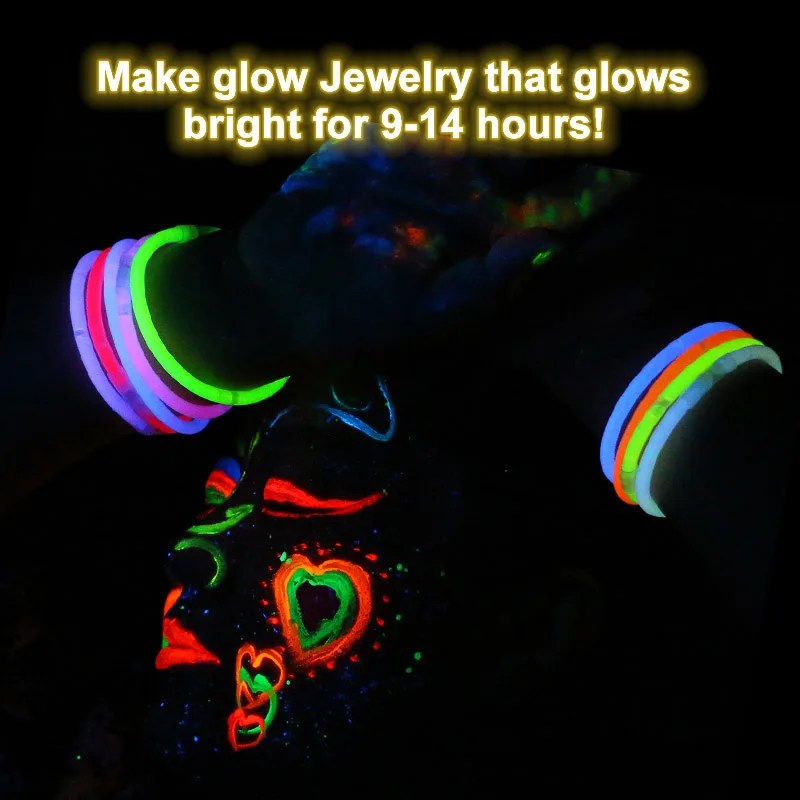 Wholesale party even decoration 200 pack 22 inch bracelet ball long multicolor white neon glow in the dark sticks
