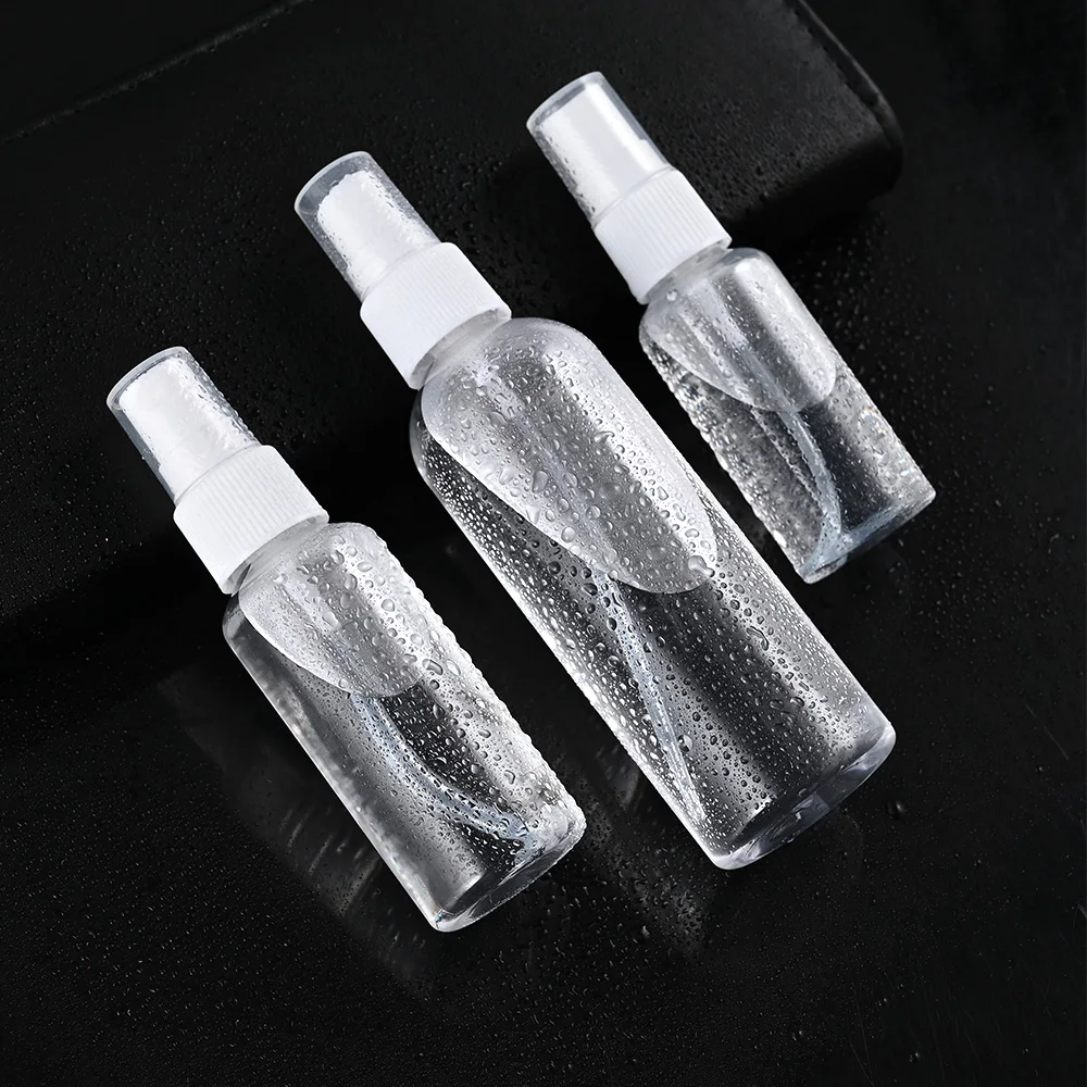 20 30 50 100 ml transparent sanitizer empty small travel pocket refillable spray alcohol bottle pet plastic bottle with nozzle
