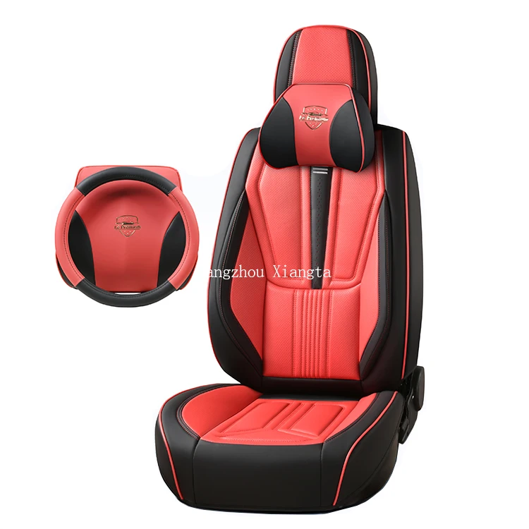 Pu Leather 5d Universal Car Seat Cushion Car Interior Accessories Waterproof Full Set Car Seat Cover For Five Seats
