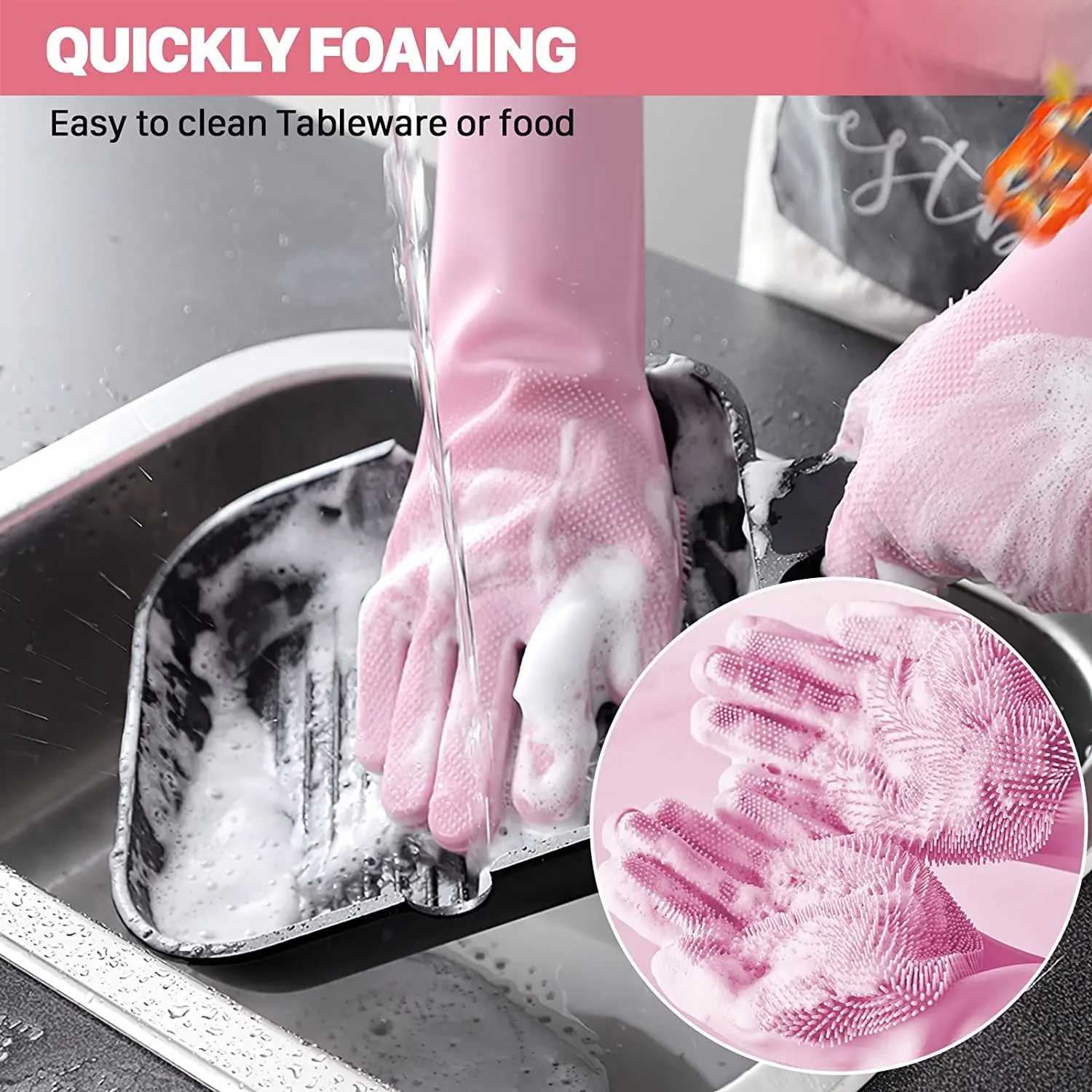 Factory Price Kitchen Silicone Gloves Dishwashing Gloves Silicone Dish Washing Gloves