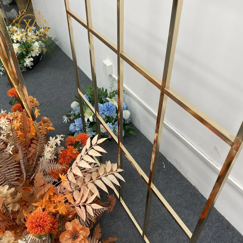 Geometric Iron Metal Gold Arch Backdrop Wedding Reception Decoration Background Frame Flower Stand Arch for Wedding Party Event