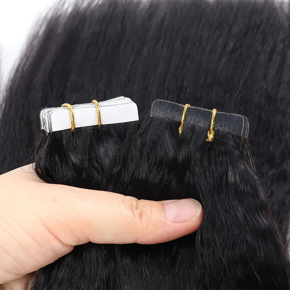 Russian ombre invisible tape ins human hair extensions, mini tape in hair extension