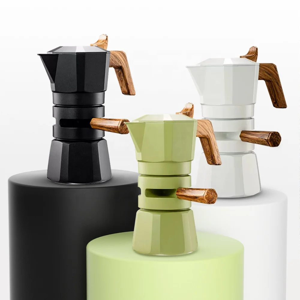 Custom aluminum mocha pot italian coffee espresso maker moka pot maker