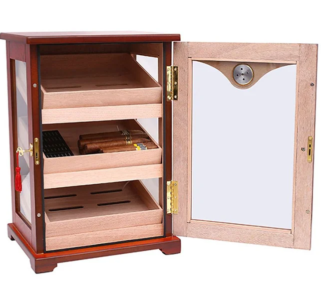 Большая деревянная полка для сигар на заказ шкаф-хьюмидор охлаждающий шкаф хьюмидор дисплея с