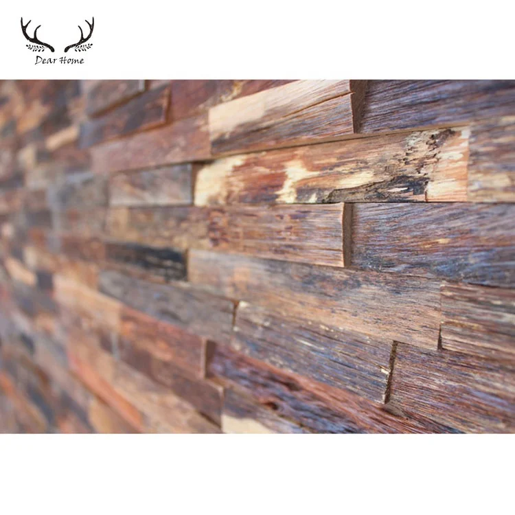 3d wood strip wall panel natural wood block wall panels for indoor decoration