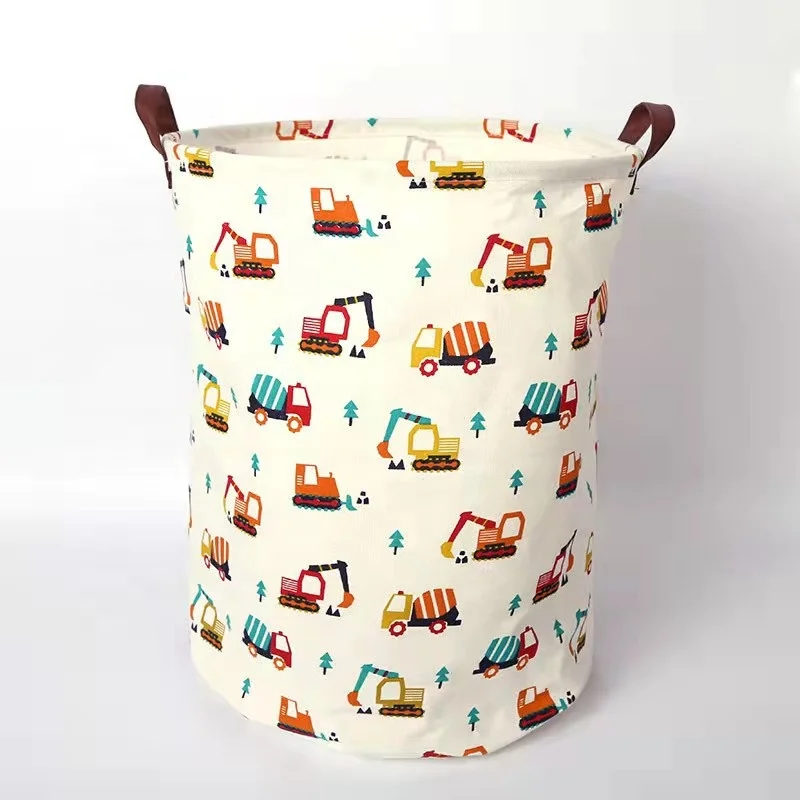 2024 Clothes organizer Laundry basket Outdoor Large Size Toy Storage Bag Foldable Canvas Basket with Handle for Kids Room