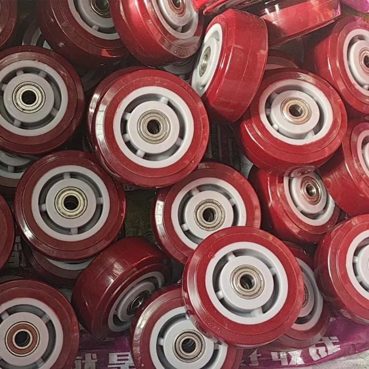 5 inch heavy duty high polyurethane wheel industrial swivel pu red caster wheels  ball bearing