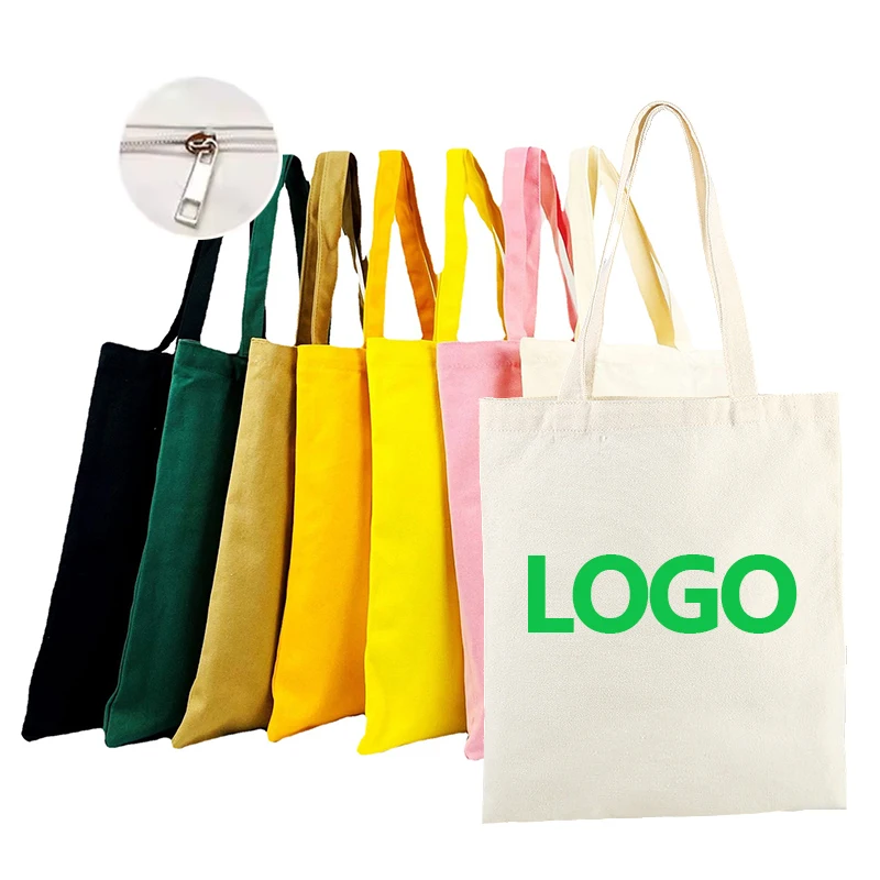 Wholesale Custom Print Logo Cheap reusable Shopping Bags Cotton Canvas Tote Bag