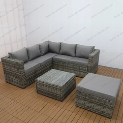 China Manufacturer Direct Sale New Italy Rattan Wicker Outdoor Garden Complete Set of Tables and Sofas Outdoor Furniture Sets