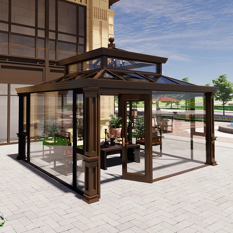 Prefabricated Winter Garden Patio Enclosure/Modern Veranda 4 Seasons Aluminum Sunroom Glass house