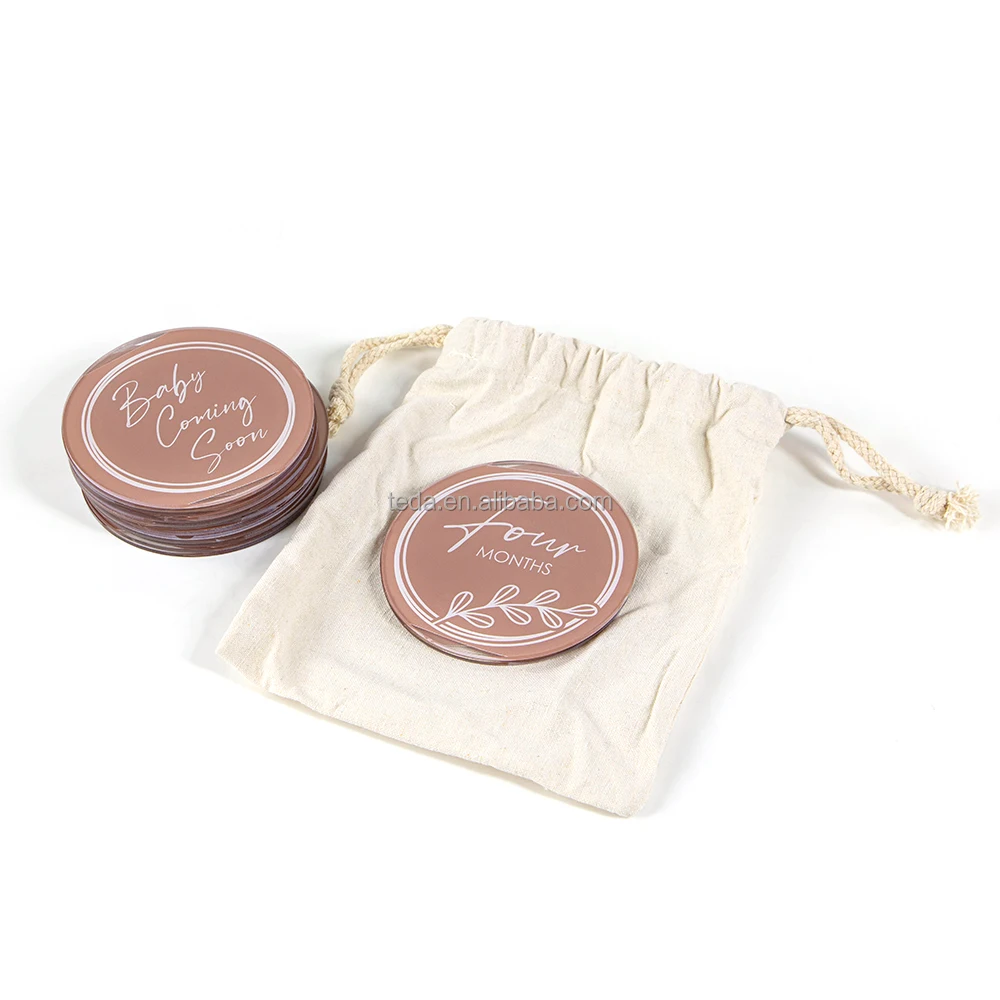 Acrylic Vinyl Painted Milestone Discs baby Monthly Milestones cards German set for Baby Shower Gift