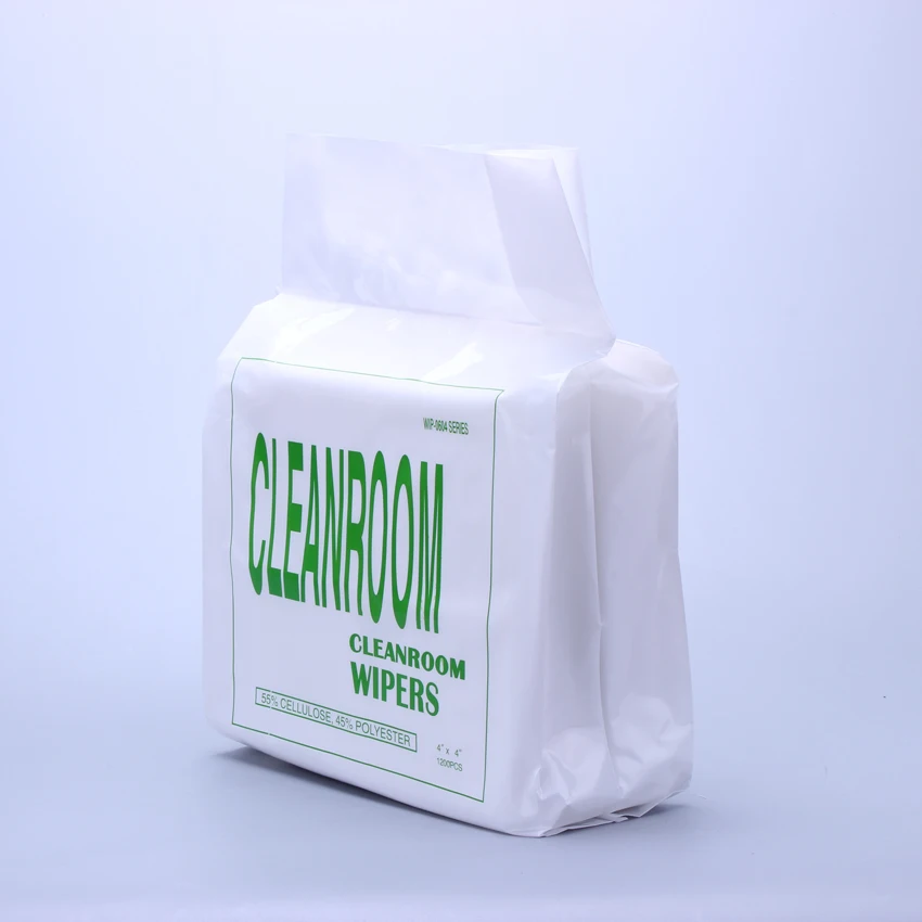 Industrial Cleaning Lint Free Disposable 4x4inch White Dry Nowoven Clean Room Polycellulose wiper 0604 Cleanroom Paper Wipes
