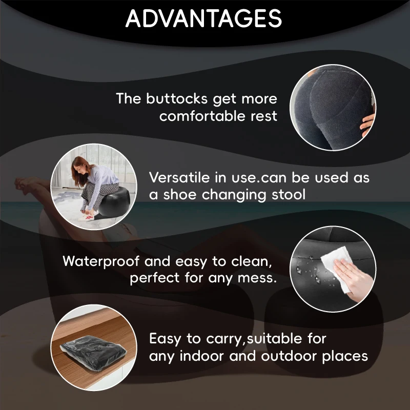 Hot Sale Pvc Living Room Furniture BBL Relax Air Chair Lazy Inflatable Sofas With Foot Stool