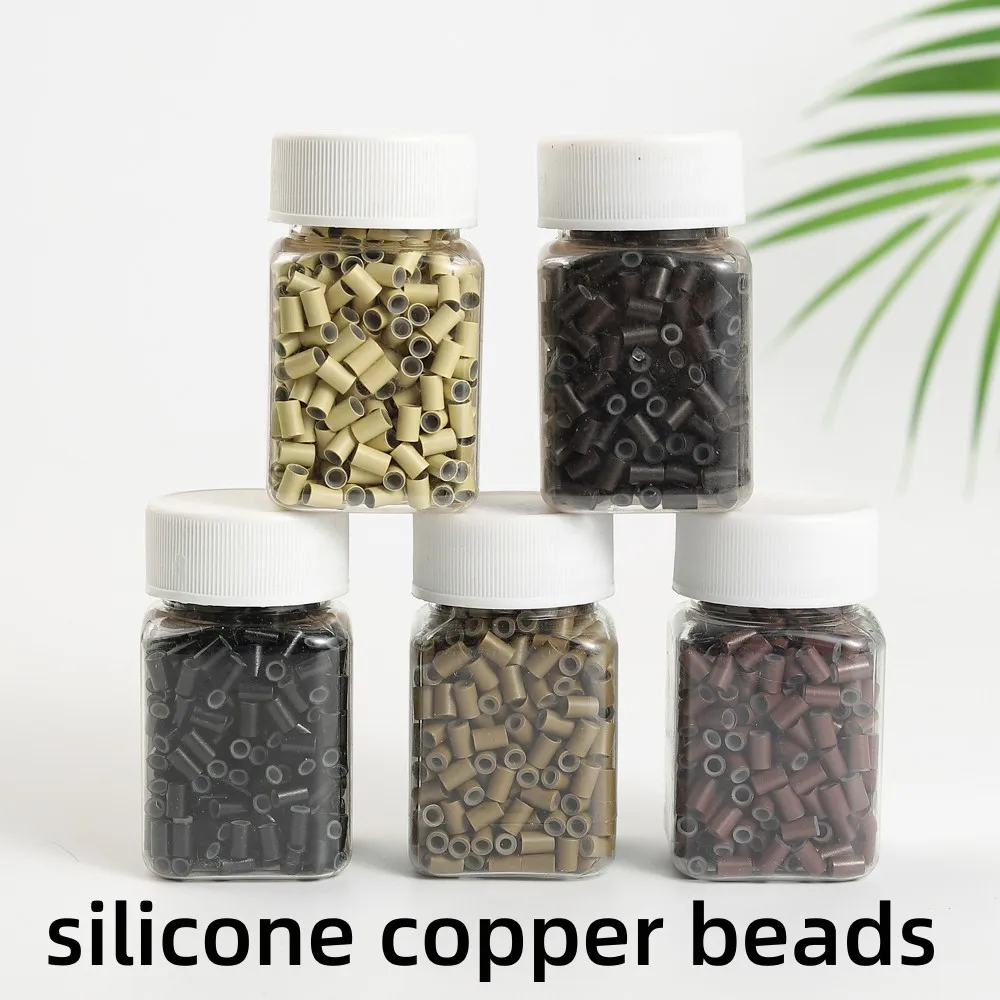 4.0*3.0*6.0mm Copper Silicone lined Micro Link/Tubes/BeadsMicro Rings links links beads for stick I tip hair extensions