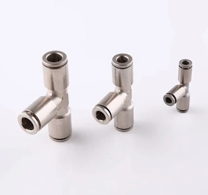 Copper Nickel Plated PE Series Pneumatic Quick Insert Joint High Temperature and Pressure Corrosion Resistant Gas Pipe Three